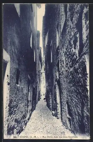 AK Sospel, Rue Doira dans les vieux Quartiers