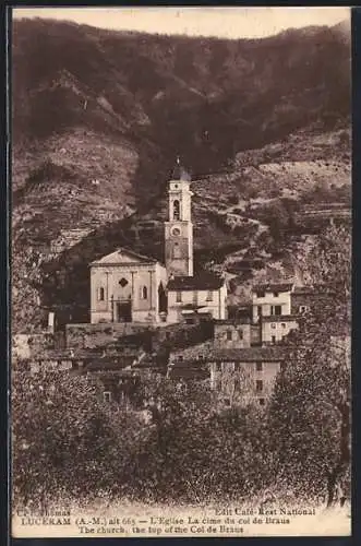 AK Lucéram, L`église au sommet du Col de Braus
