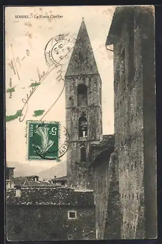 AK Sospel, le Vieux Clocher