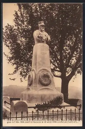 AK Mougins, Monument au commandant Lamy entouré d`arbres et de clôtures