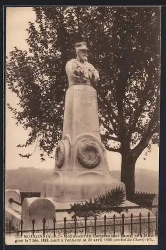 AK Mougins, Monument du Commandant Lamy, hommage au héros de 1900