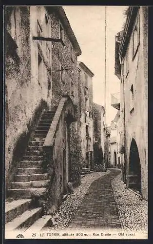 AK La Turbie, Rue Droite à 500 m d`altitude