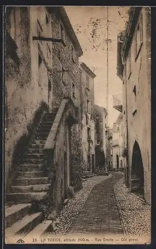 AK La Turbie, Rue Droite pittoresque avec escaliers et ruelles pavées