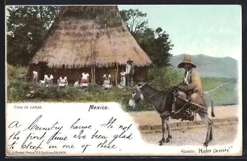 AK Casa de Campo, Mann auf einem Esel, Aguador