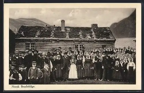 AK Norsk Brudefölge, Norweger in Tracht