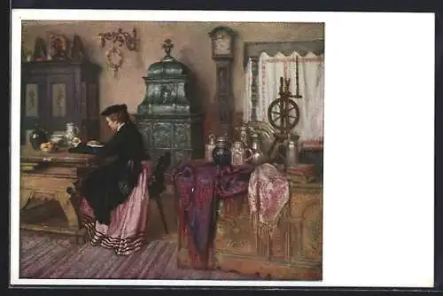 Künstler-AK Karl Maria Schuster: s Everl vom Pongau