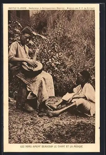 AK Les Noirs aiment beaucoup le chant et la musique, Afrikaner mit Musikinstrument