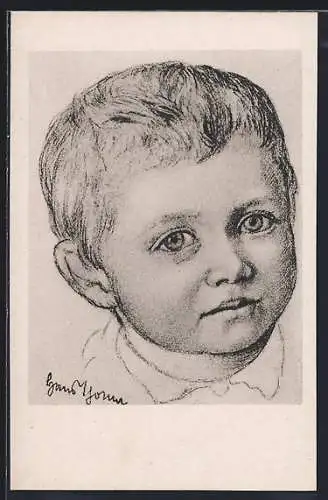 Künstler-AK Hans Thoma: Bubenkopf