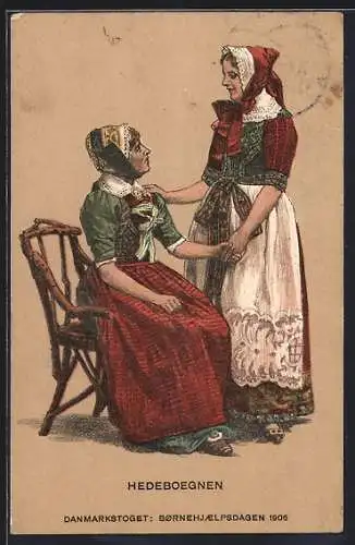 AK Hedeboegnen, dänische Frauen in Tracht