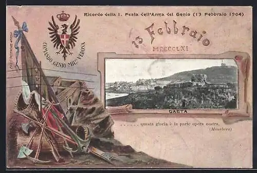 AK Gaeta, Comando Genio Miliatare Verona, Ricordo della 1. Festa dell`Arma del Genio 1904