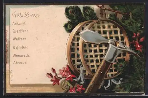 AK Karte für Schreibfaule, Spitzhacke