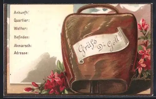 AK Karte für Schreibfaule, Kuhglocke