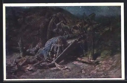 AK Rotes Kreuz Nr. 495: Heldentod eines Vormeisters der Landwehr-Haubitz-Division 13