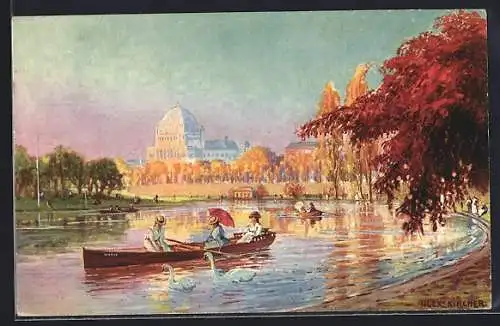 Künstler-AK Alexander Kircher: New York, Central Park on the Fifth Ave