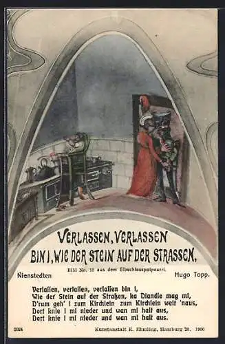 AK Hamburg-Nienstedten, Elbschlosspotpourri, Verlassen bin i...