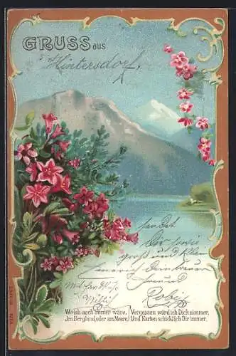 AK Berglandschaft, Versprechen Karten zu schicken, Ansichtskartengeschichte