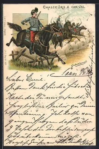 Künstler-AK Chasseurs a Cheval, Kavallerie