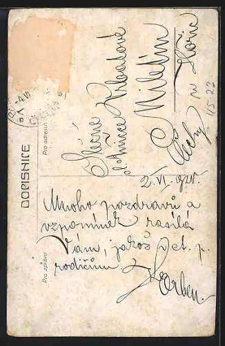 Künstler-AK Sokol-Turnerin mit bunten Bändern