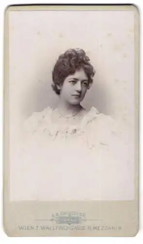 Fotografie Adele, Wien, junge Frau Anita R. Allen mit verträumten Blick, 1898