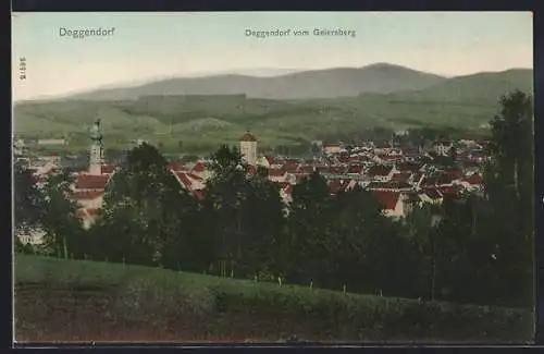 AK Deggendorf, Ortsansicht vom Geiersberg aus