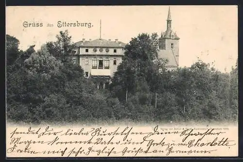 AK Ettersburg, Ortsansicht mit Kirche