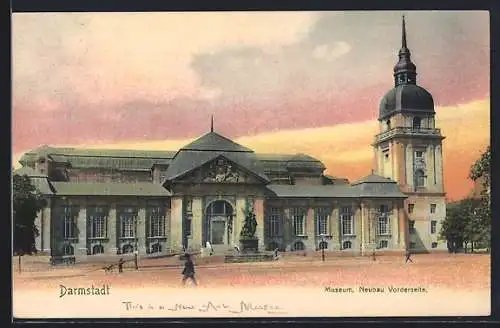 AK Darmstadt, Museum, Neubau Vorderseite