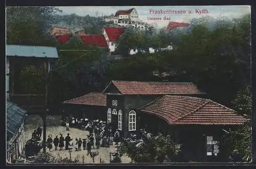 AK Frankenhausen a. Kyffh., Unteres Bad mit Gästen