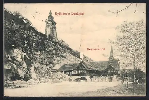 AK Kyffhäuser, Kyffhäuser Denkmal mit Restaurant
