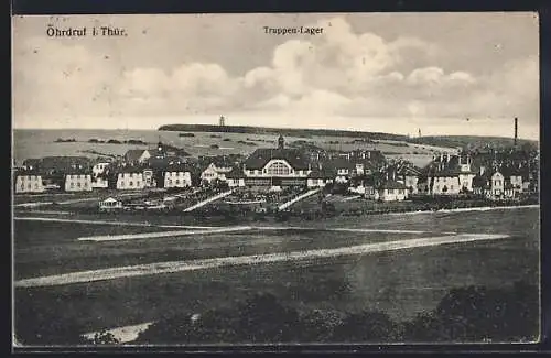 AK Ohrdruf i. Thür., Truppen-Lager, Fabrikschornstein