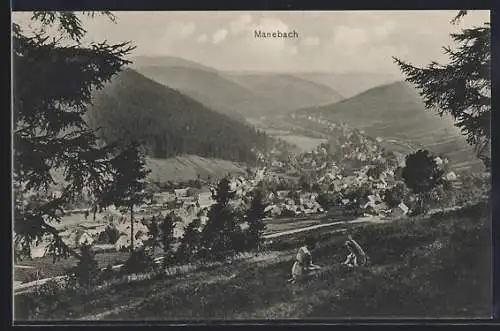AK Manebach, Ortschaft aus der Ferne