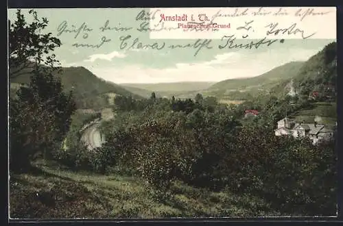 AK Arnstadt i. Th., Ortspartie, Plauescher Grund