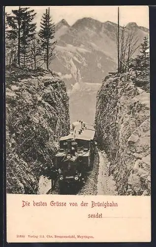 AK Brünigbahn, Zugwagen mit Waggons