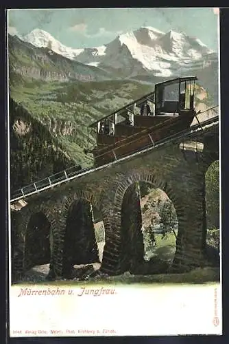 AK Mürren-Bergbahn und Jungfrau