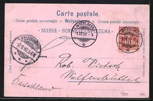 Lithographie Wengernalp, Kleine Scheidegg mit Blick auf Wetterhorn, Zug, Gebirgspanorama mit Mönch u. Jungfrau