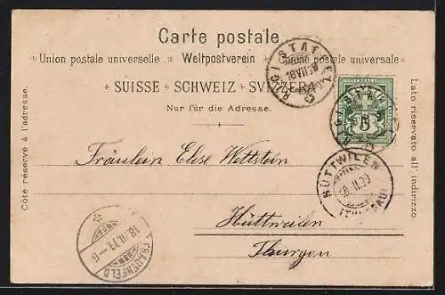 Lithographie Rigi-Kulm, Hotel mit Gebirgspanorama, Bergbahn