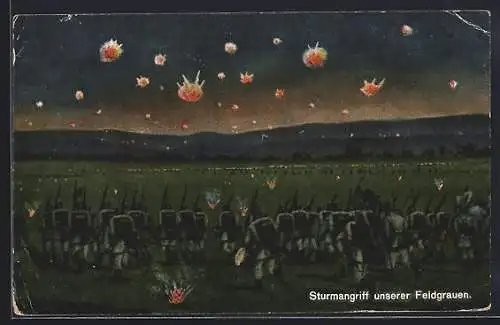 AK Sturmangriff deutscher Infanteristen