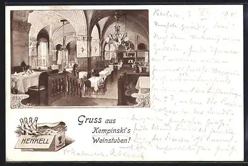 AK Berlin, Kempinski's Weinstuben, Leipzigerstrasse 25