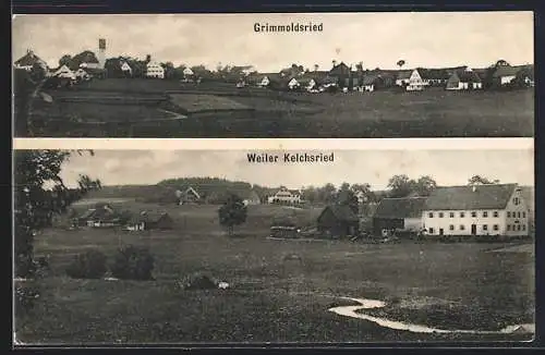 AK Kelchsried, Weiler, Blick nach Grimmoldsried