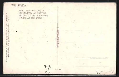 AK Wieliczka, Bergleute bei der Arbeit