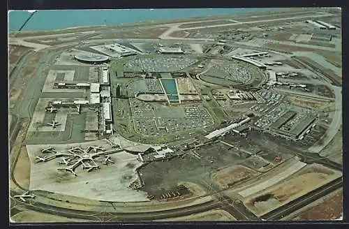 AK New York, NY, John F. Kennedy International Airport, Flughafen aus der Vogelschau
