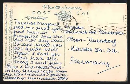 AK Passagierschiff RMS Edinburgh auf See