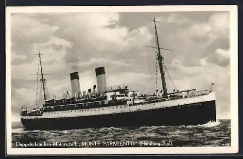 AK Doppelschrauben-Motorschiff Monte Sarmiento in Fahrt