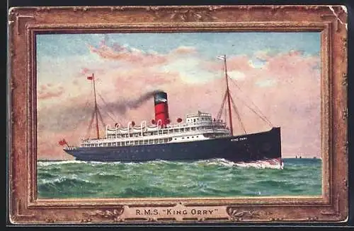 AK Passagierschiff RMS King Orry in Fahrt