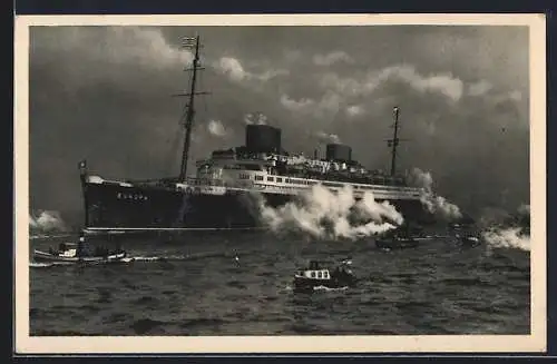 AK Passagierschiff Expressdampfer Europa d. Norddt. Lloyd vom Wasser aus