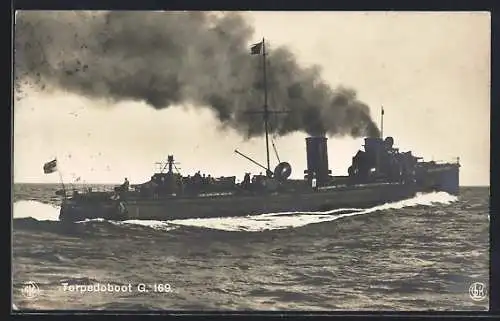 AK Torpedoboot G. 169 in voller Fahrt