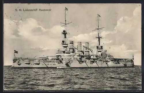 AK S.M. Linienschiff Hannover auf hoher See