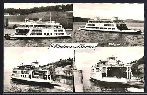 AK Bodenseefähren in Lenzgau, Thurgau und Konstanz