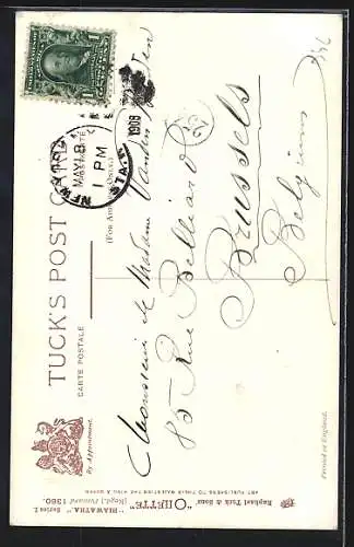 Künstler-AK J.F.: Hiawatha - From his Forehead fell his tresses...