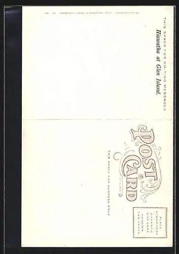 AK There the wrinkled Nokomis, Nursed the little Hiawatha, Indianerin mit Kind