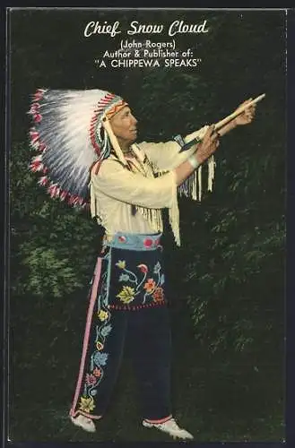 AK Northern Minnesota, Chief Snow Cloud, Indianerhäuptling mit Pfeife